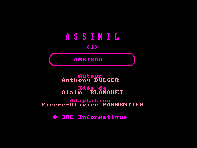 screenshot of the Amstrad CPC game Assimil - Le Nouvel Anglais Sans Peine
