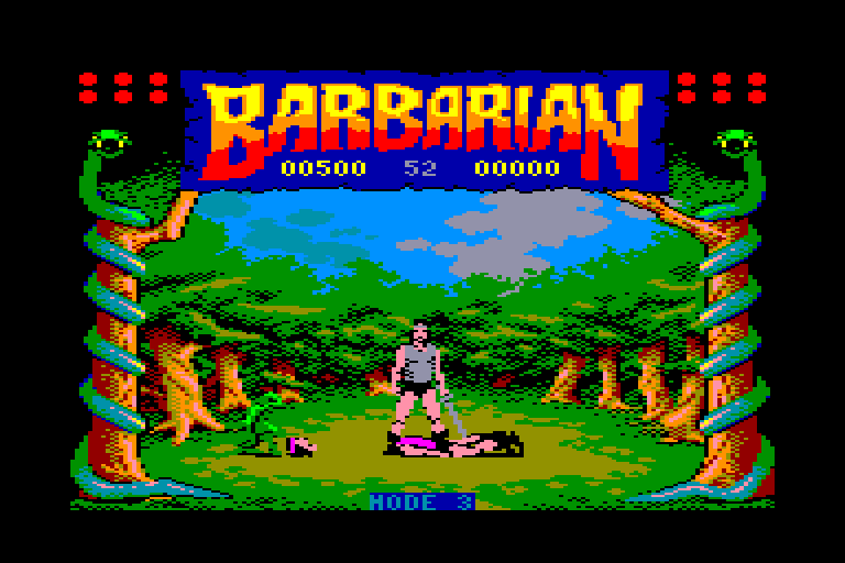 screen of the Barbarian amstrad cpc game
