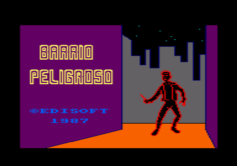 écran de chargement du jeu Amstrad CPC Barrio Peligroso