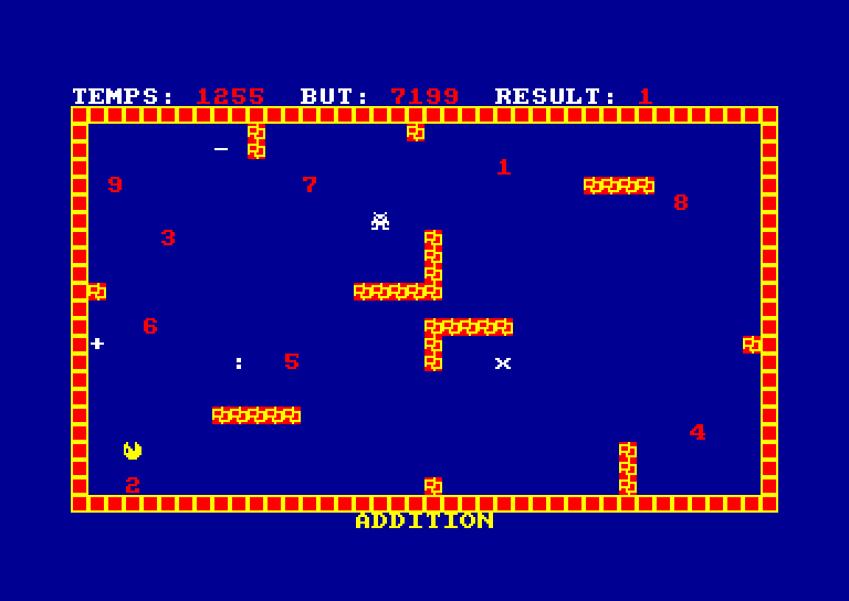 screenshot of the Amstrad CPC game Calcul Infernal