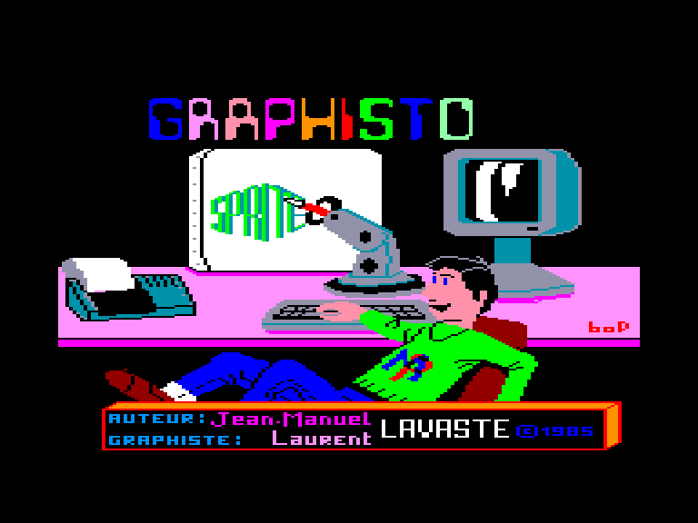 screenshot of the Amstrad CPC game Graphisto