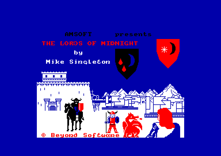 loading screen of the Amstrad CPC game Lords of Midnight