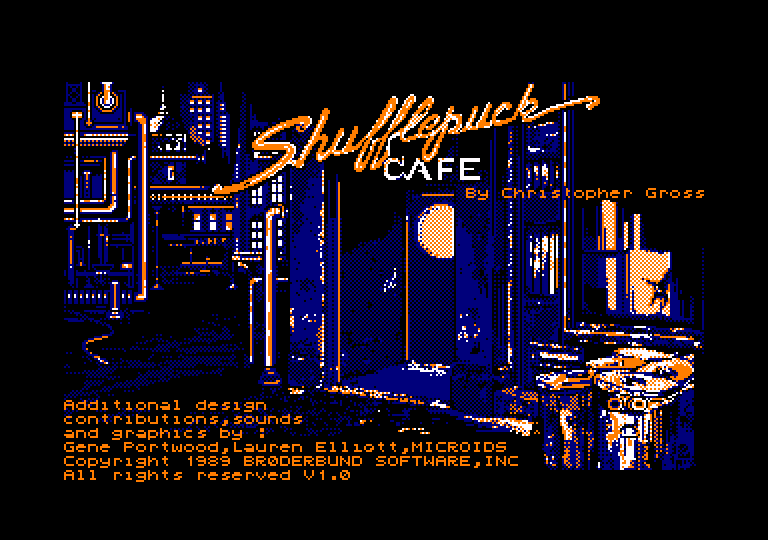 screenshot of the Amstrad CPC game Shufflepuck Café