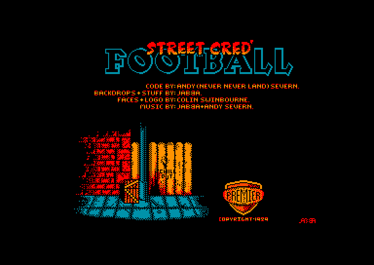 screenshot of the Amstrad CPC game Street cred' football