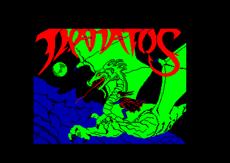loading screen of the Amstrad CPC game Thanatos