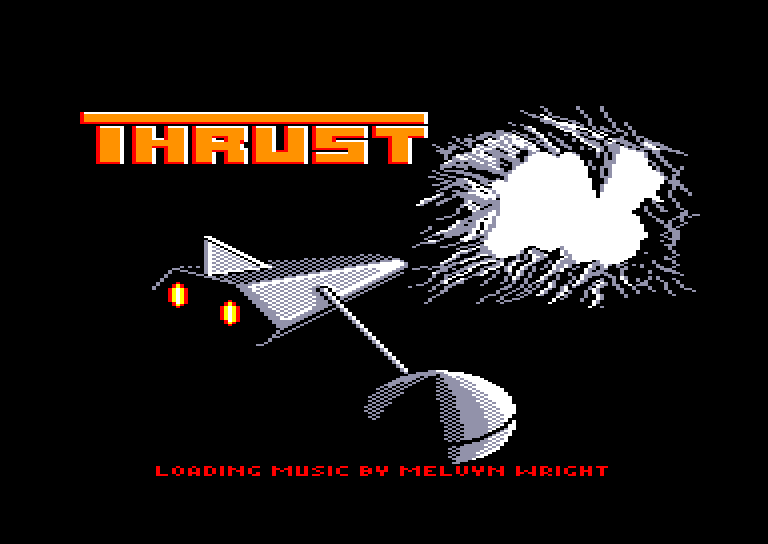 écran de chargement du jeu Amstrad CPC Thrust par Firebird en 1986