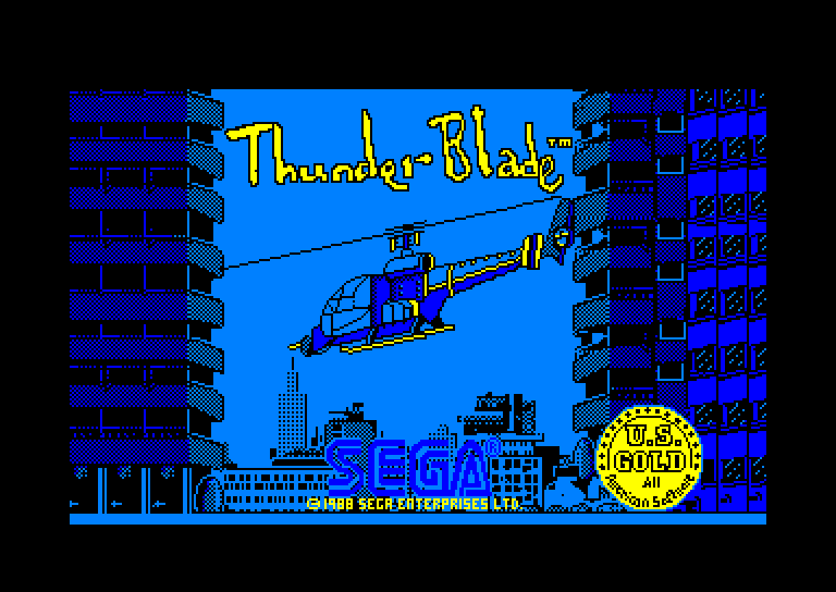 écran de chargement du jeu Amstrad CPC Thunder Blade