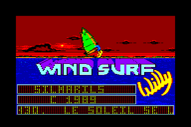 screenshot of the Amstrad CPC game Wind Surf Willy