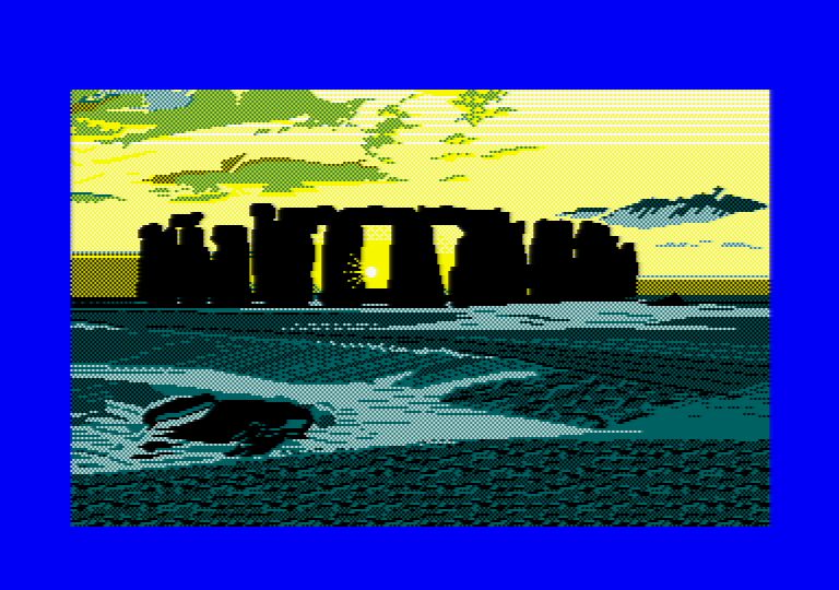 Stonehenge par Jill Lawson, image en mode 1 picture sur Amstrad CPC