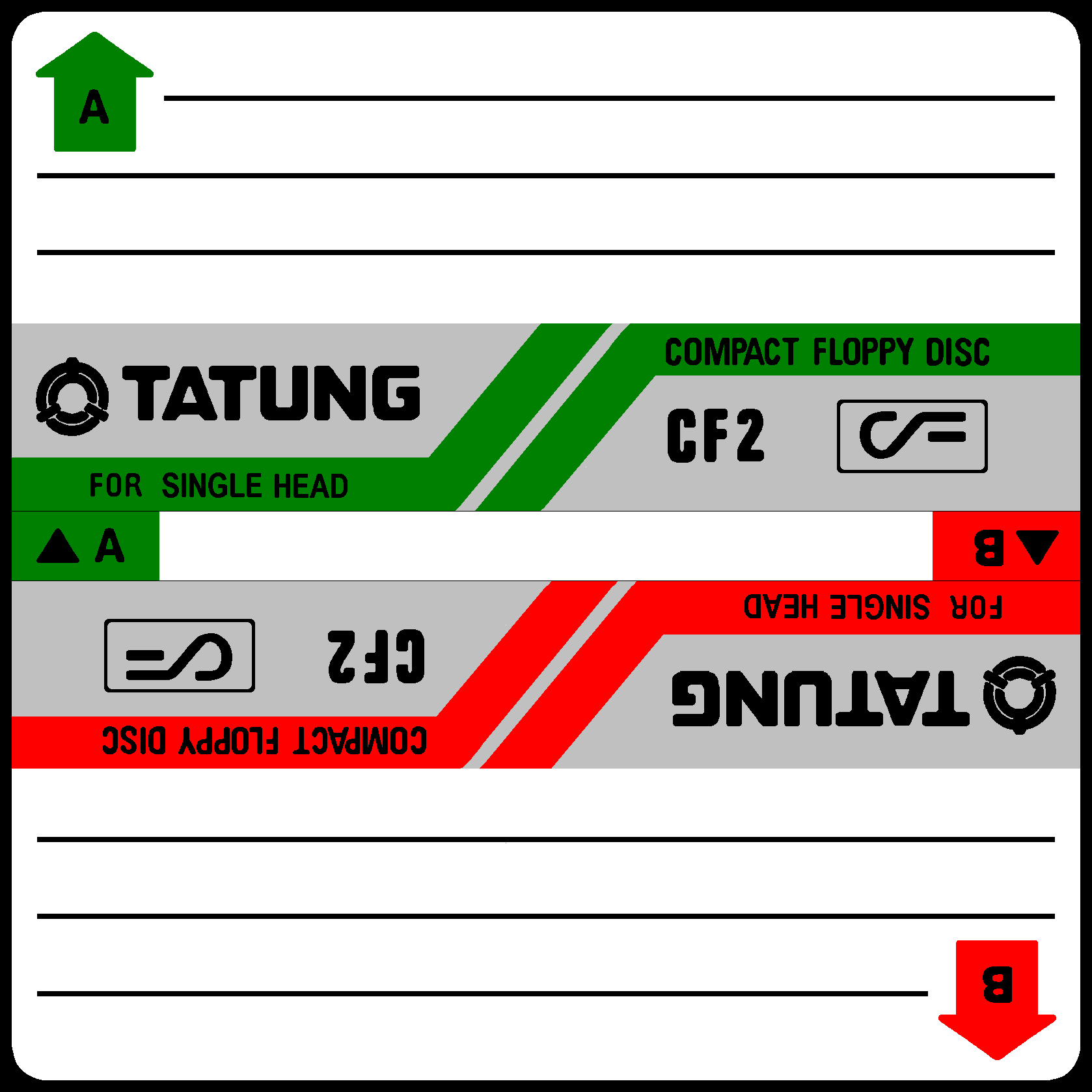 Tatung 3 inch disk label