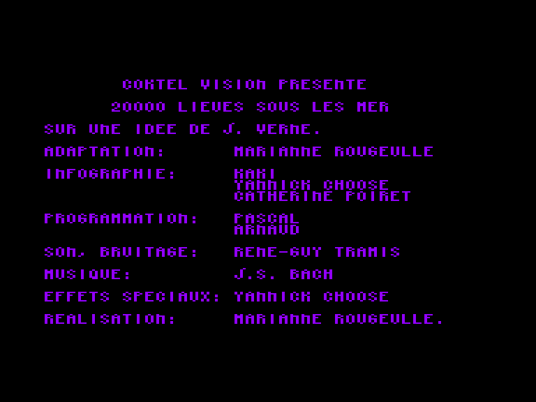 screenshot du jeu Amstrad CPC 20000 Lieues sous les Mers