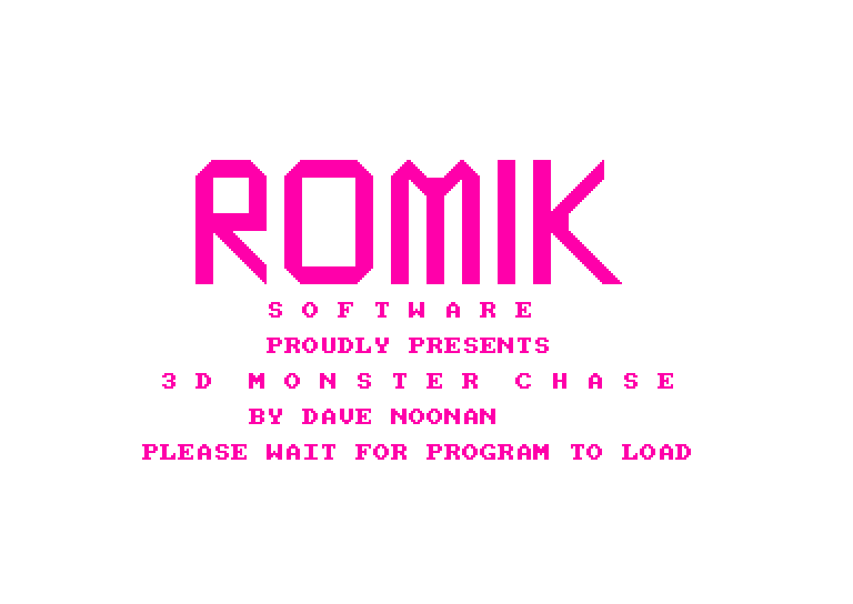 screenshot du jeu Amstrad CPC 3D Monster Chase