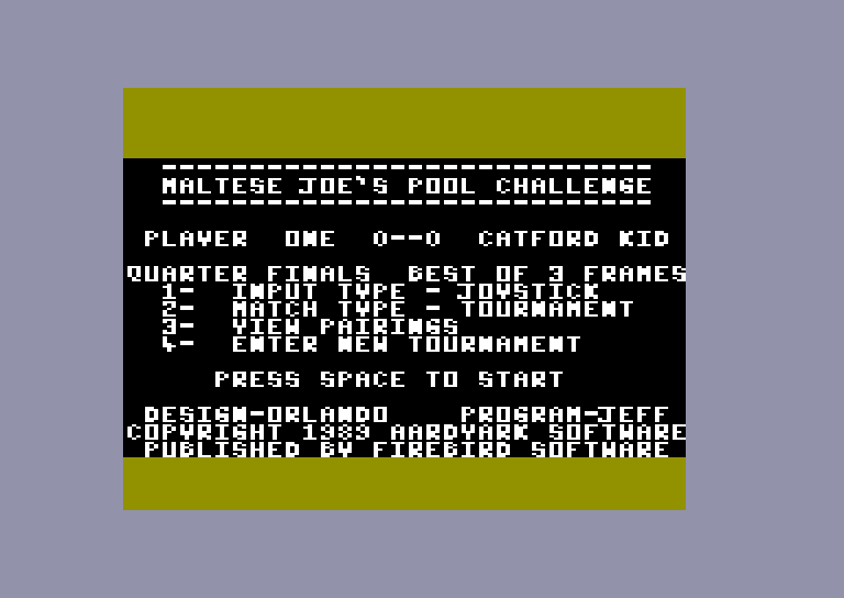 screenshot of the Amstrad CPC game 3D Pool