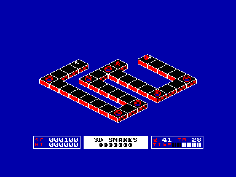 screenshot du jeu Amstrad CPC 3D Snakes