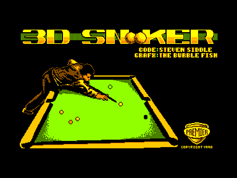 screenshot du jeu Amstrad CPC 3D Snooker