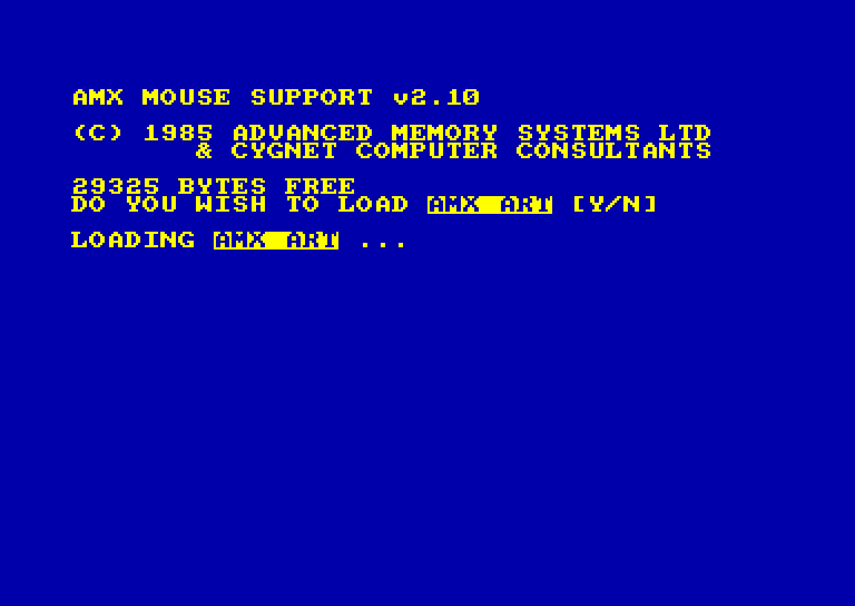 screenshot of the Amstrad CPC game AMX Mouse