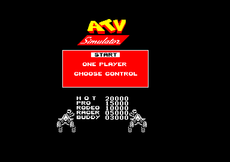 screenshot of the Amstrad CPC game ATV simulator