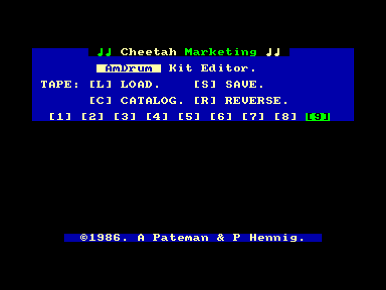 screenshot of the Amstrad CPC game Amdrum - Afrokit
