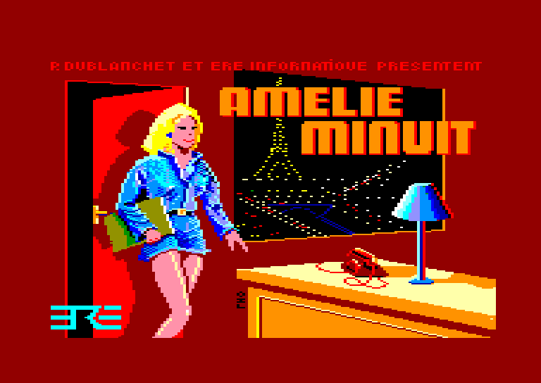 screenshot of the Amstrad CPC game Am&eacute;lie Minuit