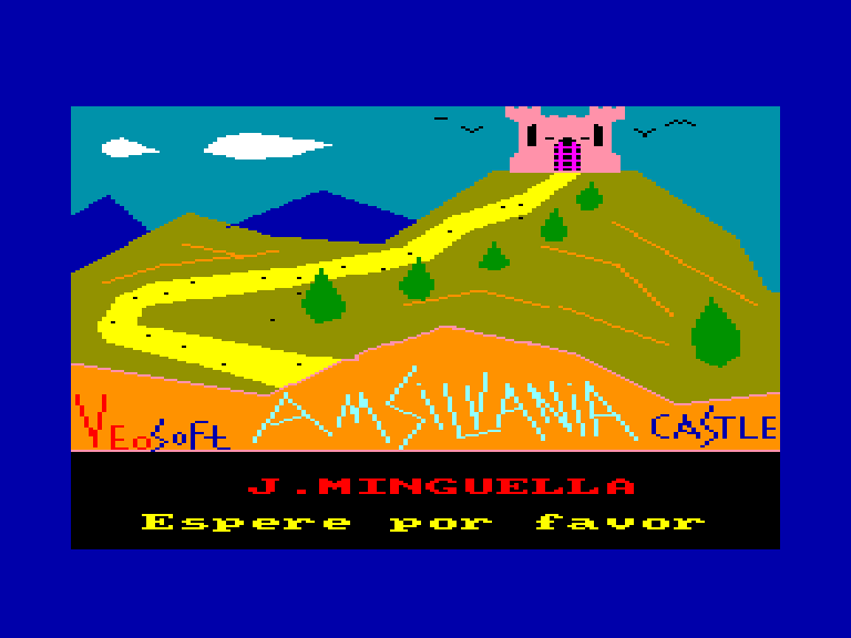 screenshot of the Amstrad CPC game Amsilvania castle