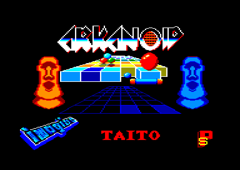 screenshot of the Amstrad CPC game Arkanoid