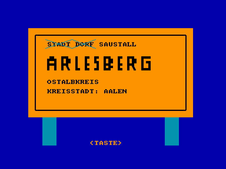 screenshot of the Amstrad CPC game Arlesberg