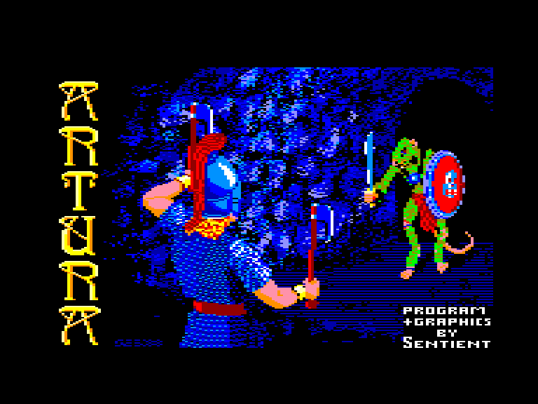 screenshot of the Amstrad CPC game Artura