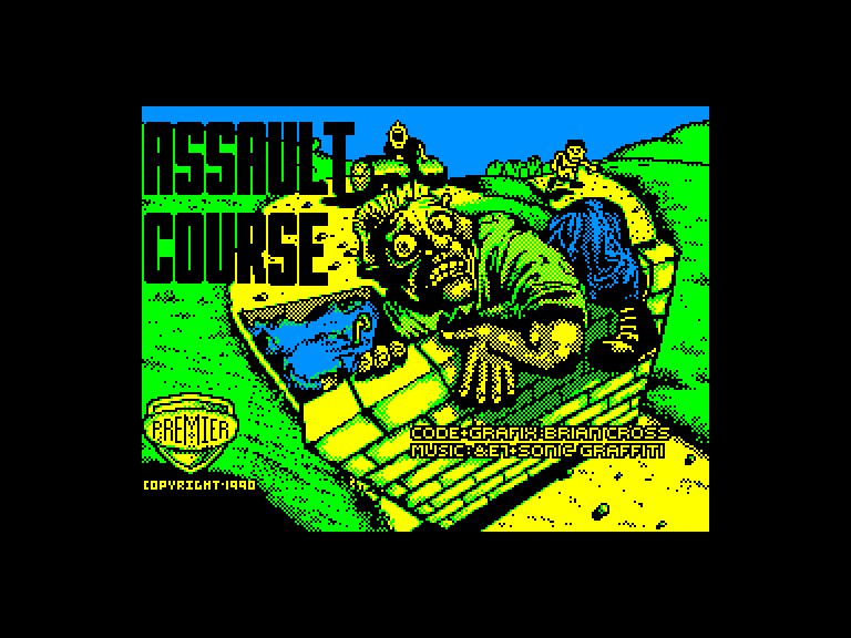screenshot of the Amstrad CPC game Assault course