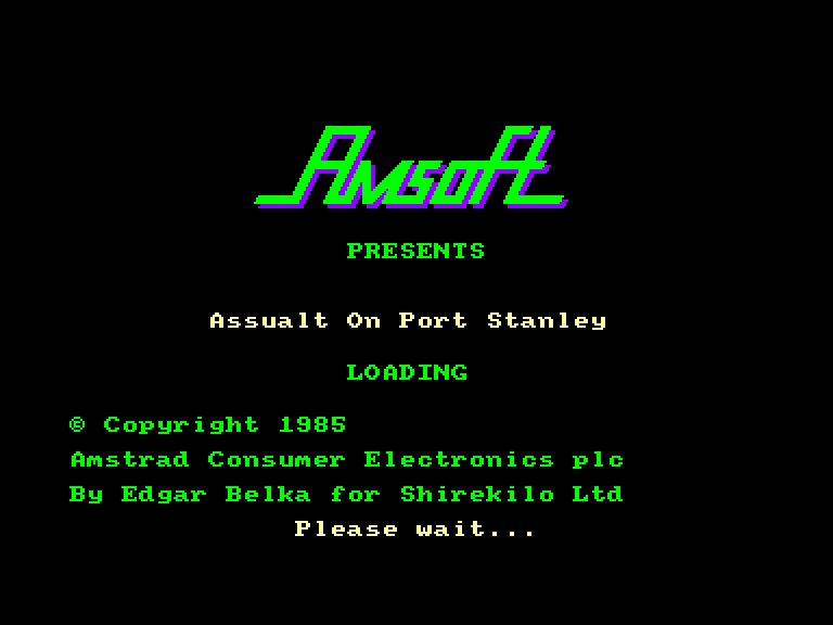 screenshot of the Amstrad CPC game Assault on port stanley