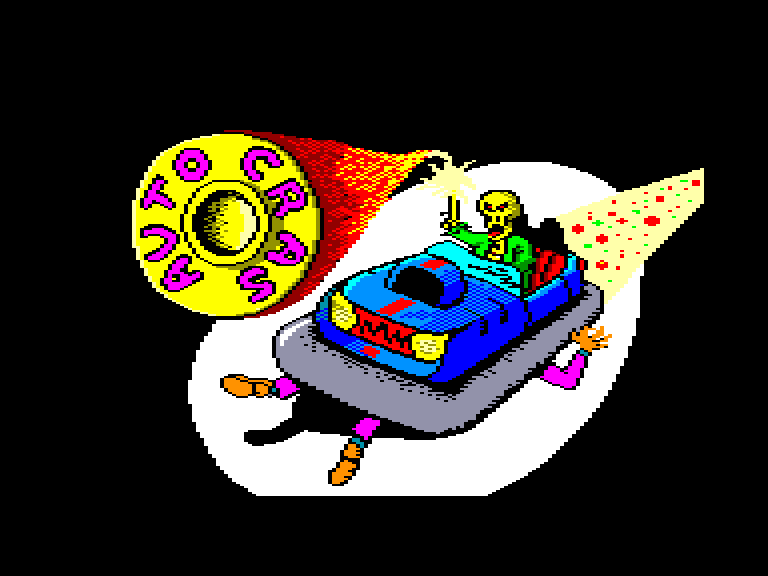 screenshot of the Amstrad CPC game Autocrash