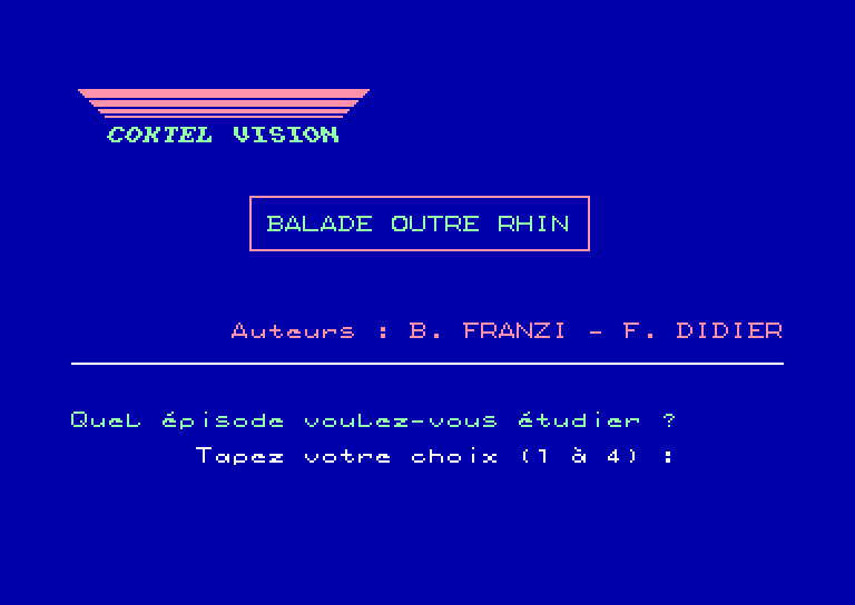 screenshot du jeu Amstrad CPC Balade Outre-Rhin