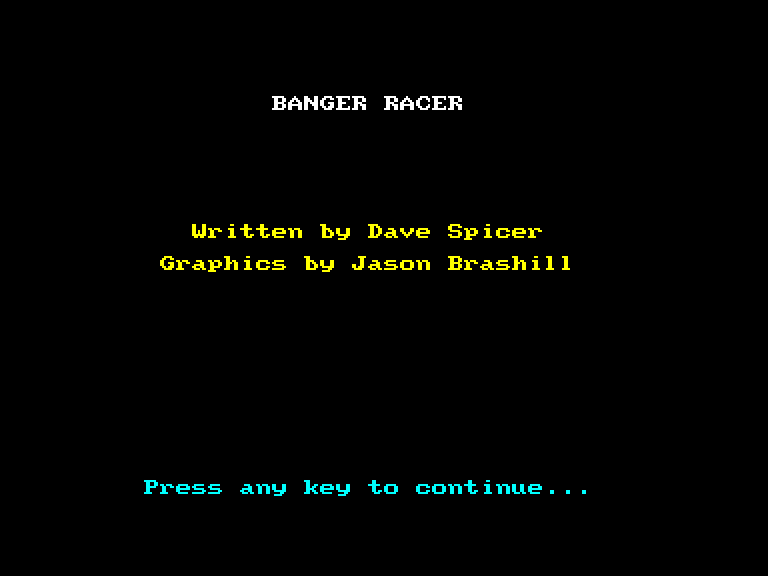 screenshot du jeu Amstrad CPC Banger Racer