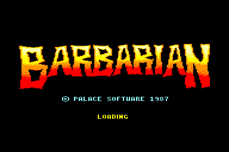 screenshot of the Amstrad CPC game Barbarian