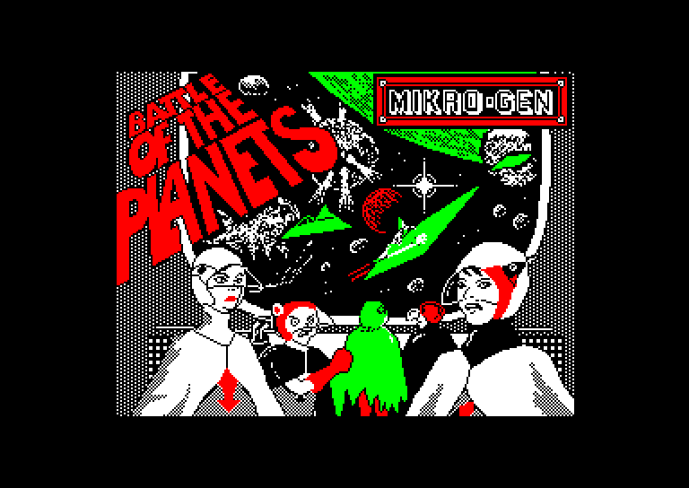 screenshot of the Amstrad CPC game Battle of the Planets
