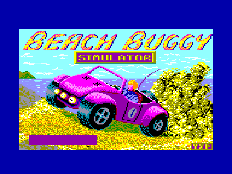 screenshot of the Amstrad CPC game Beach buggy simulator