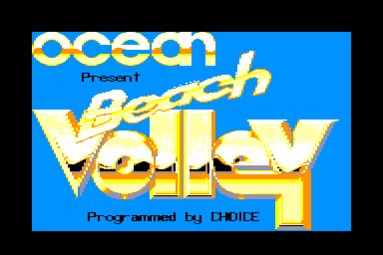 screenshot of the Amstrad CPC game Beach volley