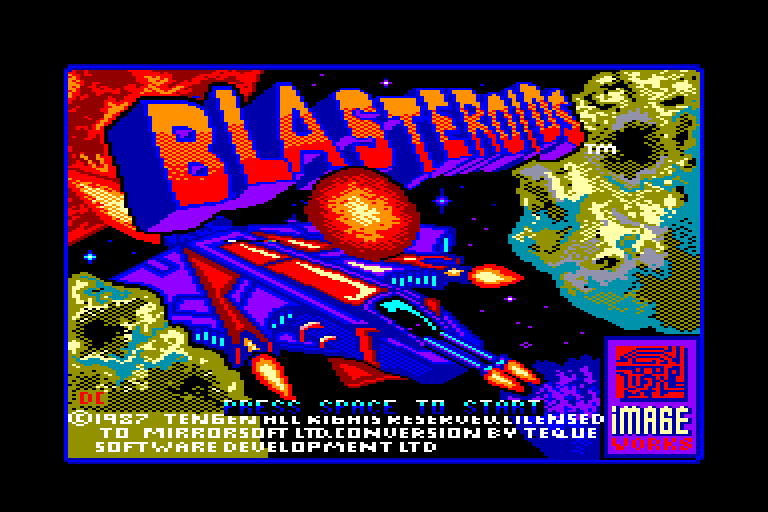 screenshot of the Amstrad CPC game Blasteroids