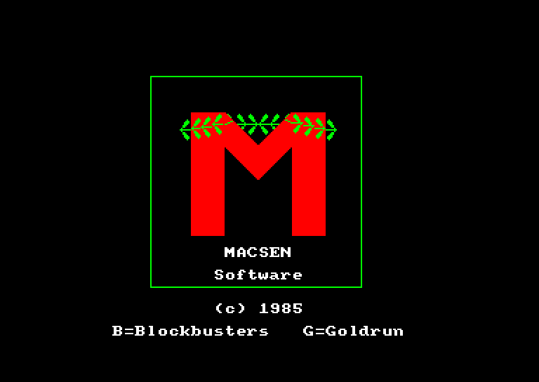 screenshot of the Amstrad CPC game Blockbusters and Goldrun
