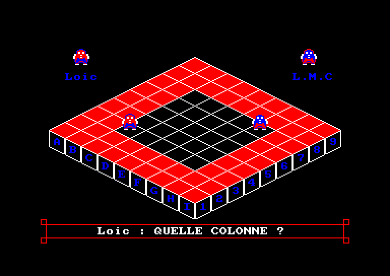 screenshot of the Amstrad CPC game Blocus 3D