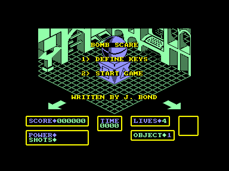 screenshot of the Amstrad CPC game Bomb Scare