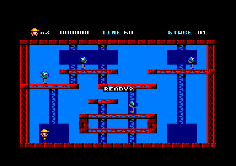 screenshot of the Amstrad CPC game Brick Rick