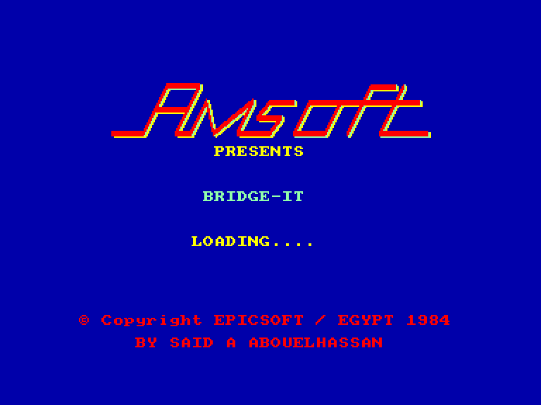 screenshot of the Amstrad CPC game Bridge-It