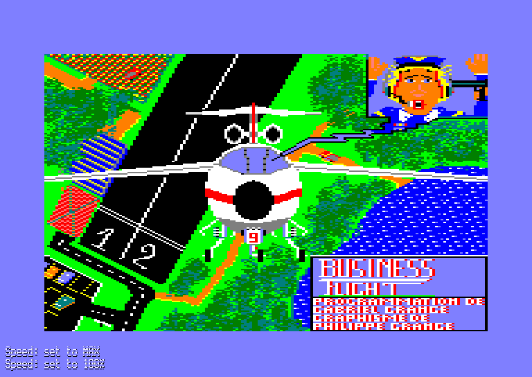screenshot of the Amstrad CPC game Business flight