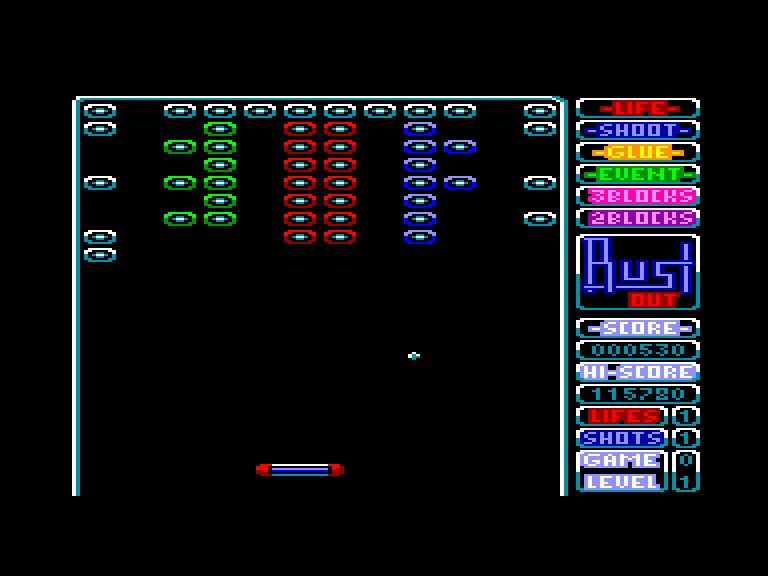 screenshot du jeu Amstrad CPC Bustout