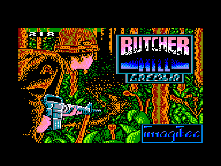 screenshot of the Amstrad CPC game Butcher hill