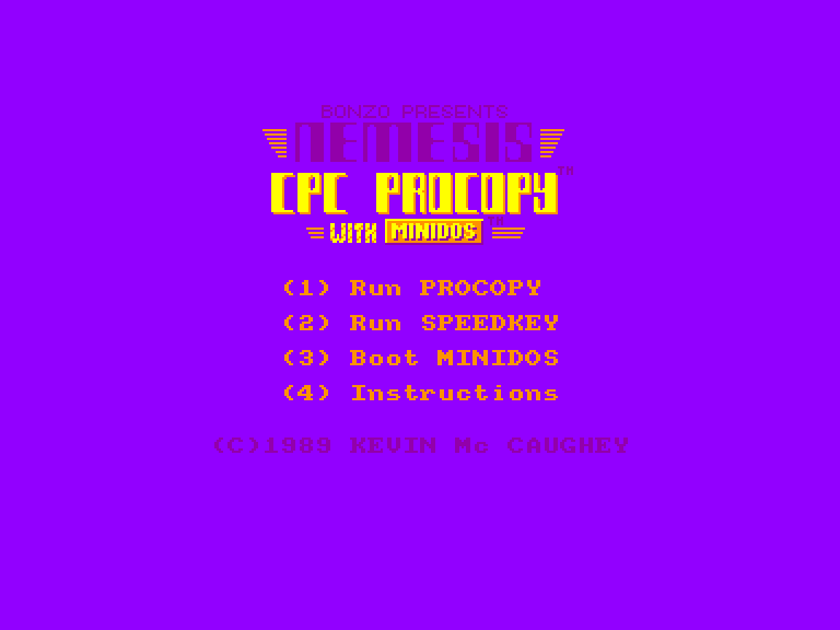 screenshot du jeu Amstrad CPC CPC Procopy With MiniDos