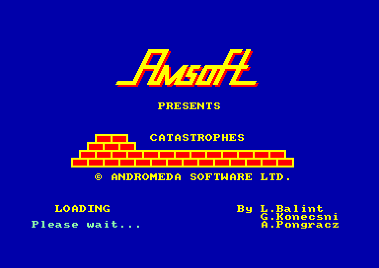 screenshot of the Amstrad CPC game Catastrophes