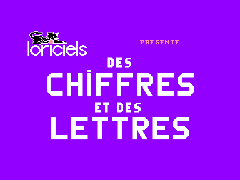 screenshot of the Amstrad CPC game Chiffres et des lettres (des)