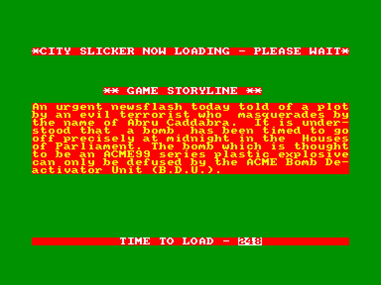screenshot du jeu Amstrad CPC City slicker