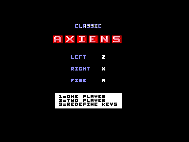 screenshot du jeu Amstrad CPC Classic axiens